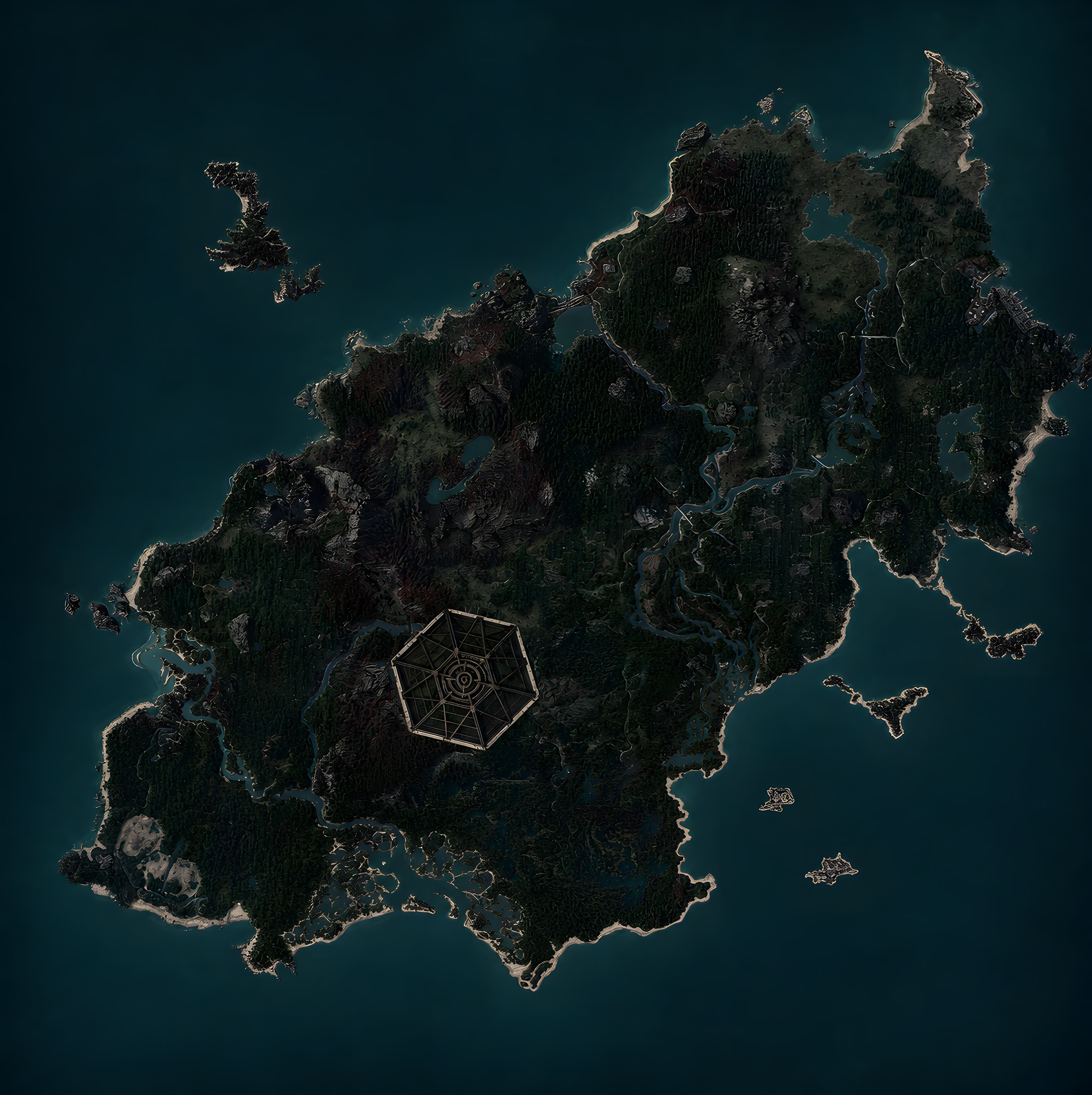 The Isle Evrima Gateway base map with Nestcord visual treatment