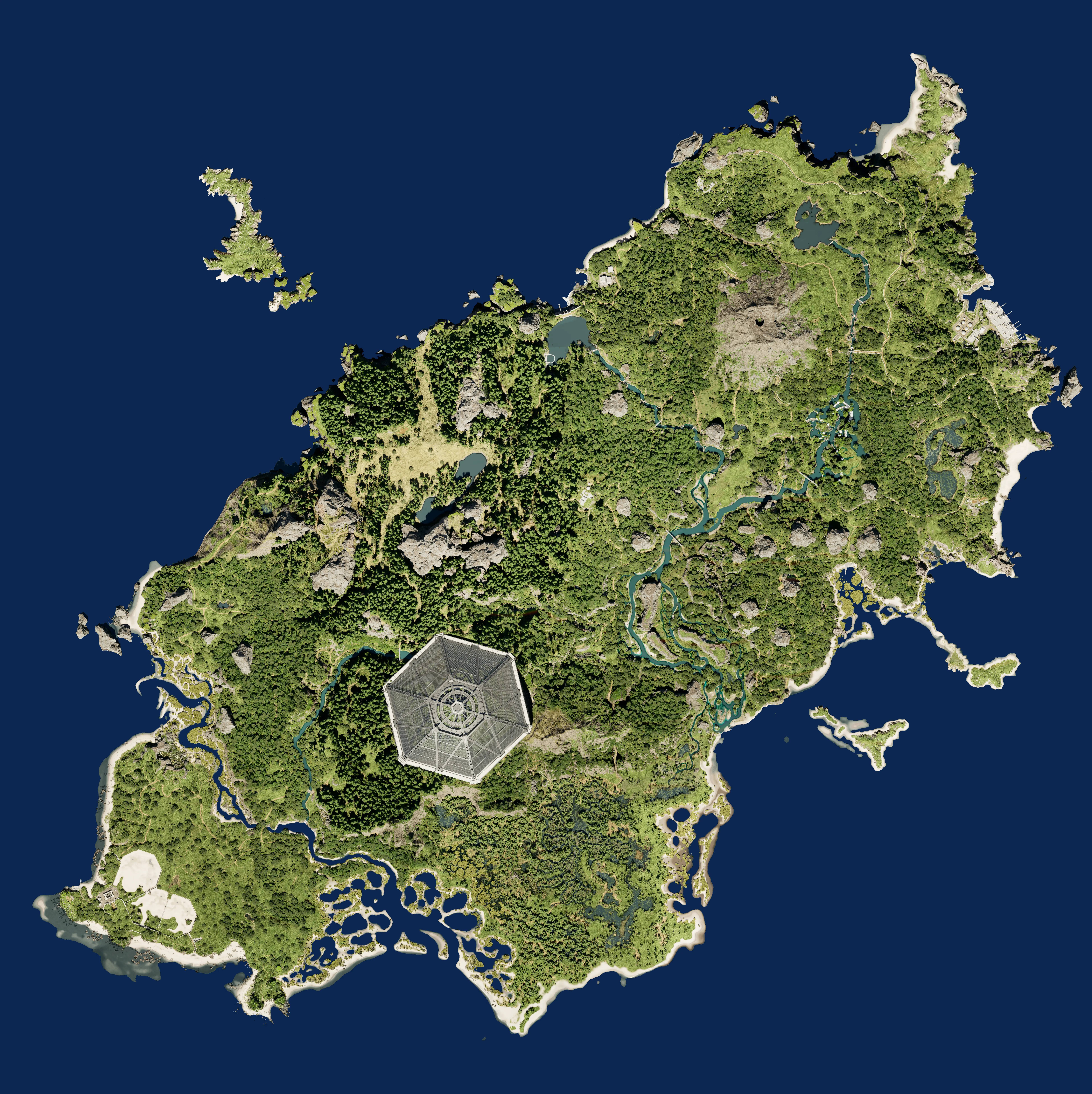 The Isle Evrima Gateway base map with Nestcord visual treatment